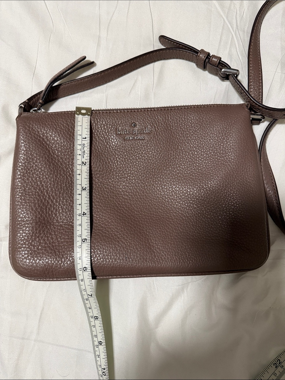 kate spade Pebbled Leather Brown Crossbody Messenger - Picture 10 of 10